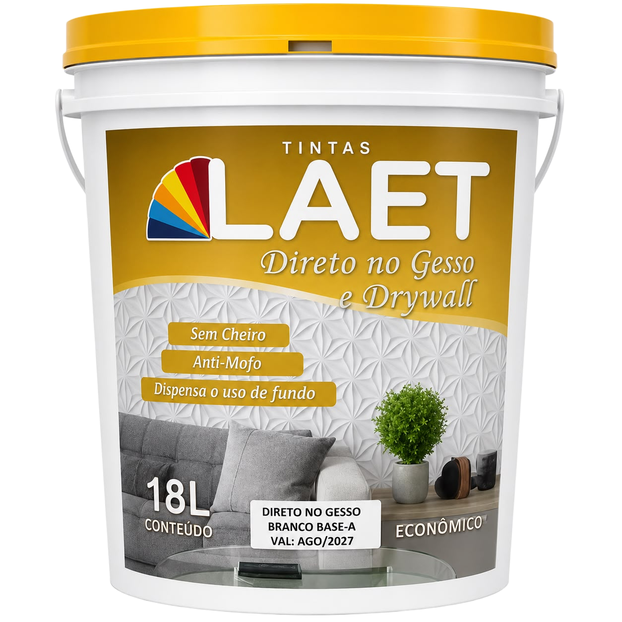 Tinta Direto no Gesso Laet